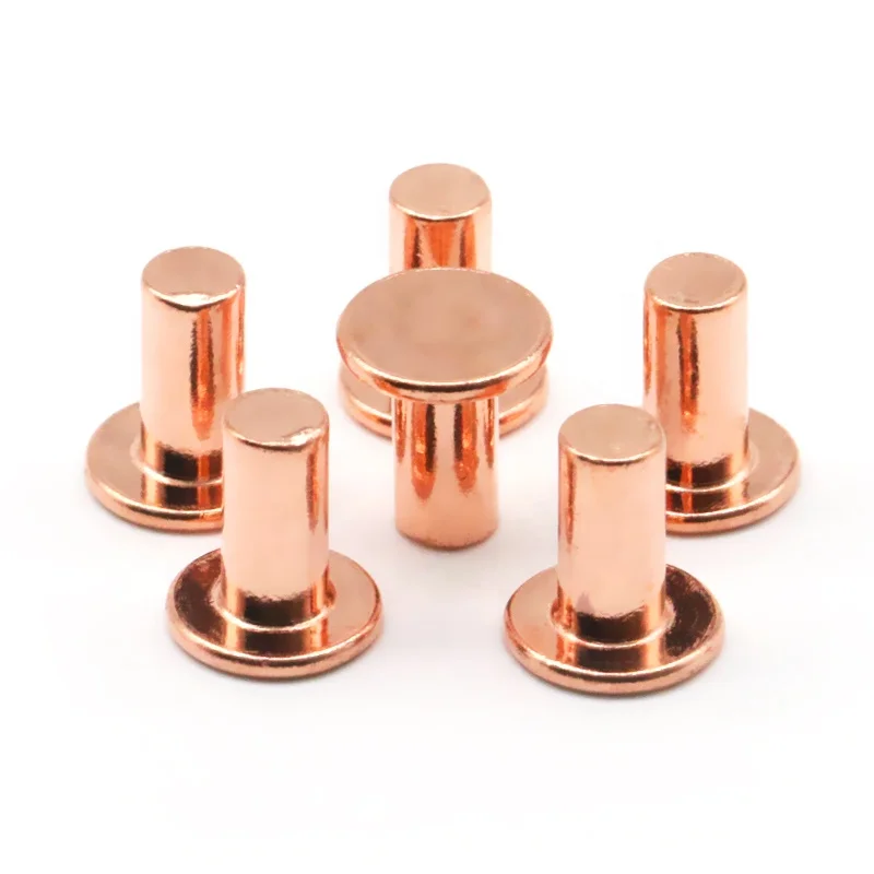 High Quality Red Copper Round head Flat Head Semi Tubular Rivet Pin