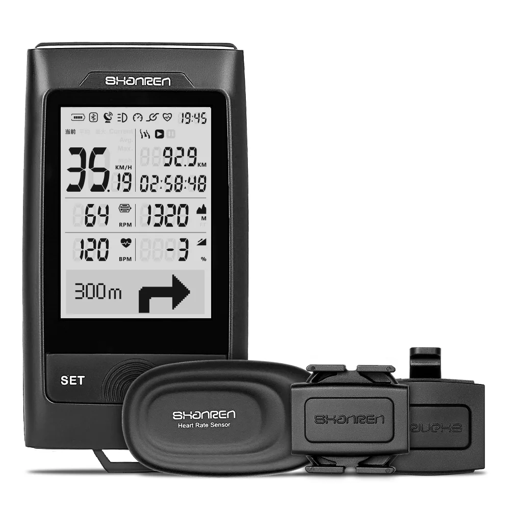
Portable Bicycle computer Cycling Power Meter Waterproof Bike Odometer GPS With Headlight 
