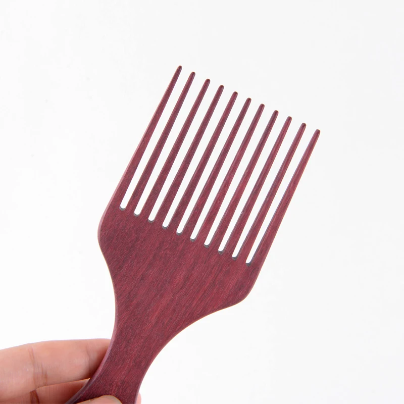 2023 Wooden Wide Teeth Brush Pick Comb Laser Plastic Gear Fork Hairbrush Insert for Afro Hair Styling Tools for Home