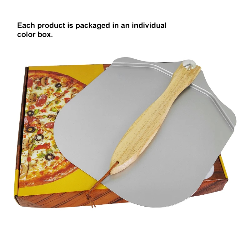 Лопатка для пиццы складная алюминиевая металлическая ручка 12 х14 дюймов с Кулиской