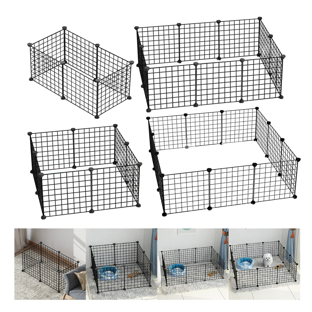 Pet Playpen, 12 PCS Exercise Small Animals Supplies DIY Metal Cage Portable Yard Fence Indoor
