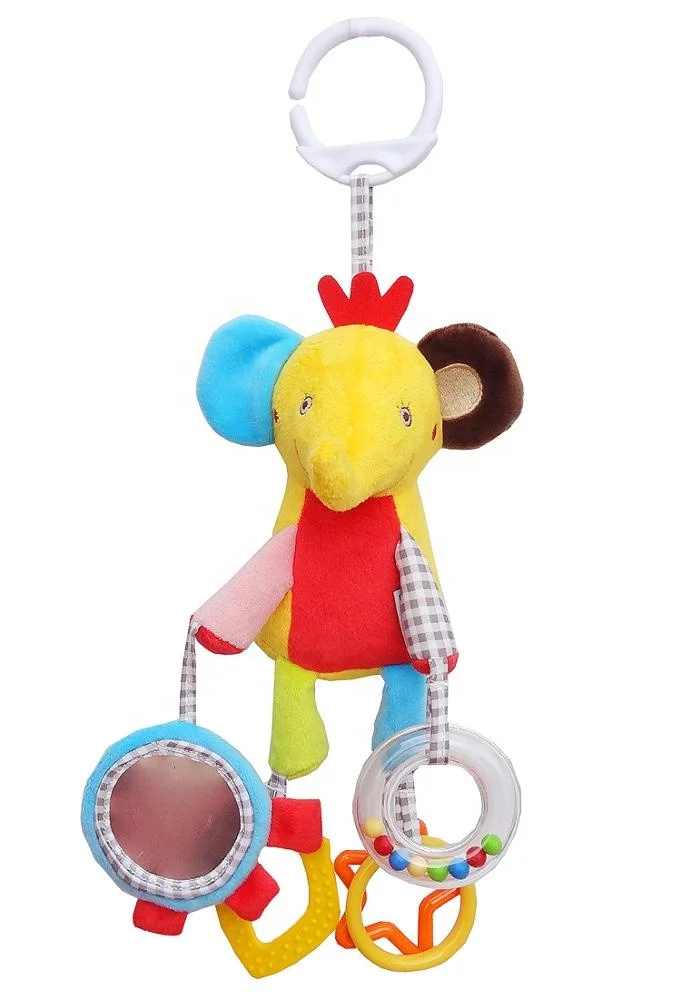 multi-function animal baby bell bed hang play doll kids plush rattle toys