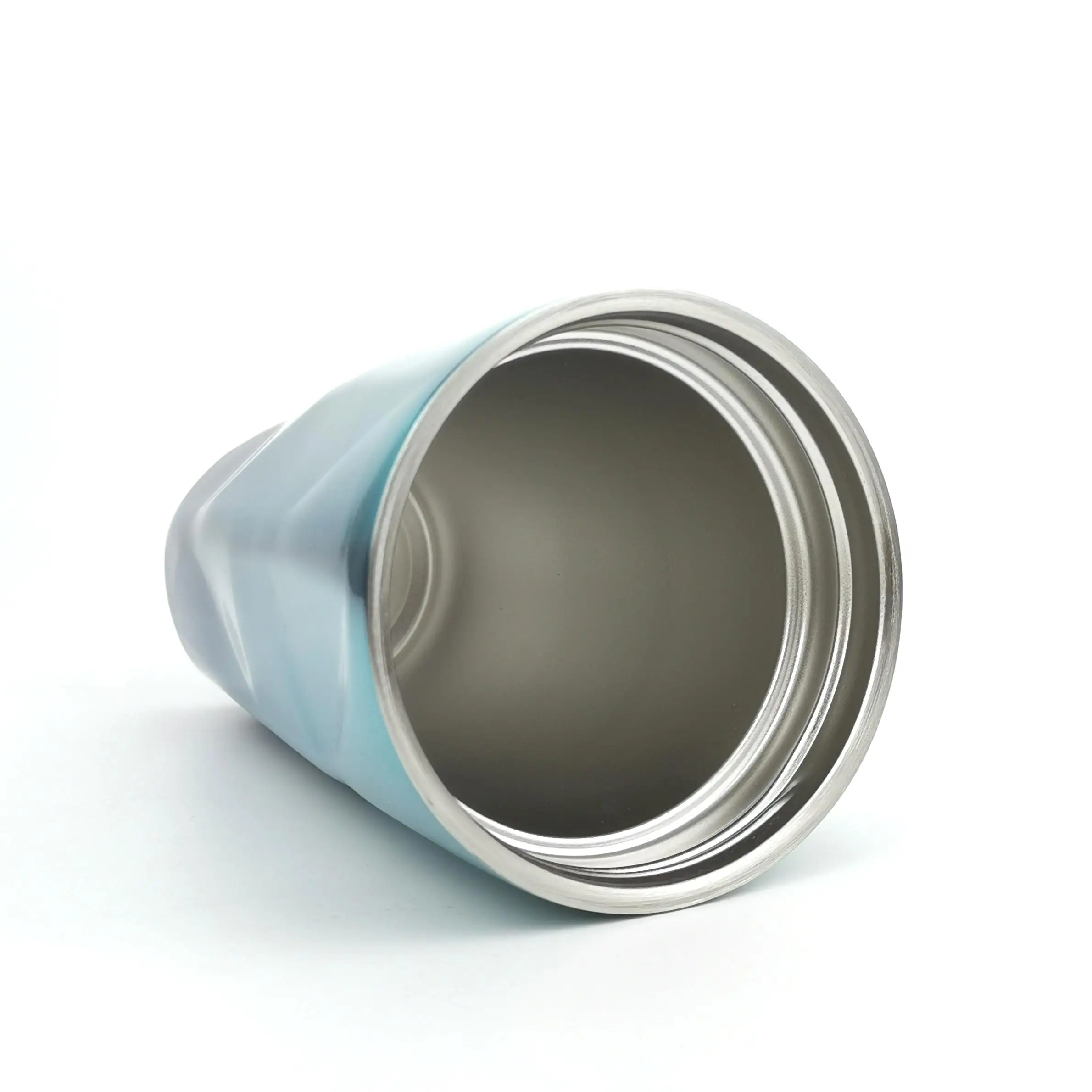 Unique Design 18/8 Stainless Steel Insulated Coffee Cup Handheld Gradient Cup Diamond Shaped Outdoor Tumbler with Straw