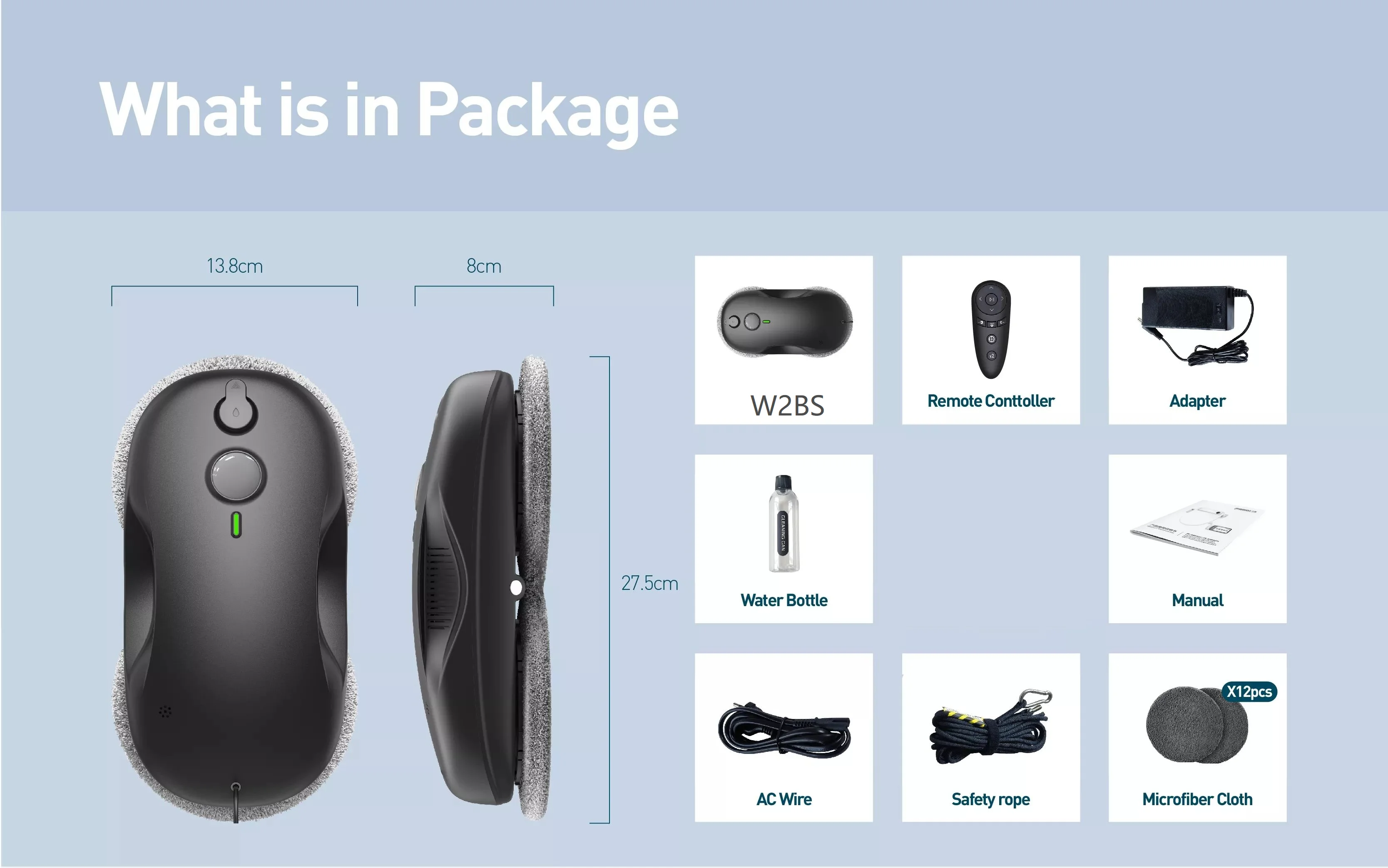 Water Spray Auto and manual remote control APP Control Window Cleaning Robot Glass Robot Window Cleaner