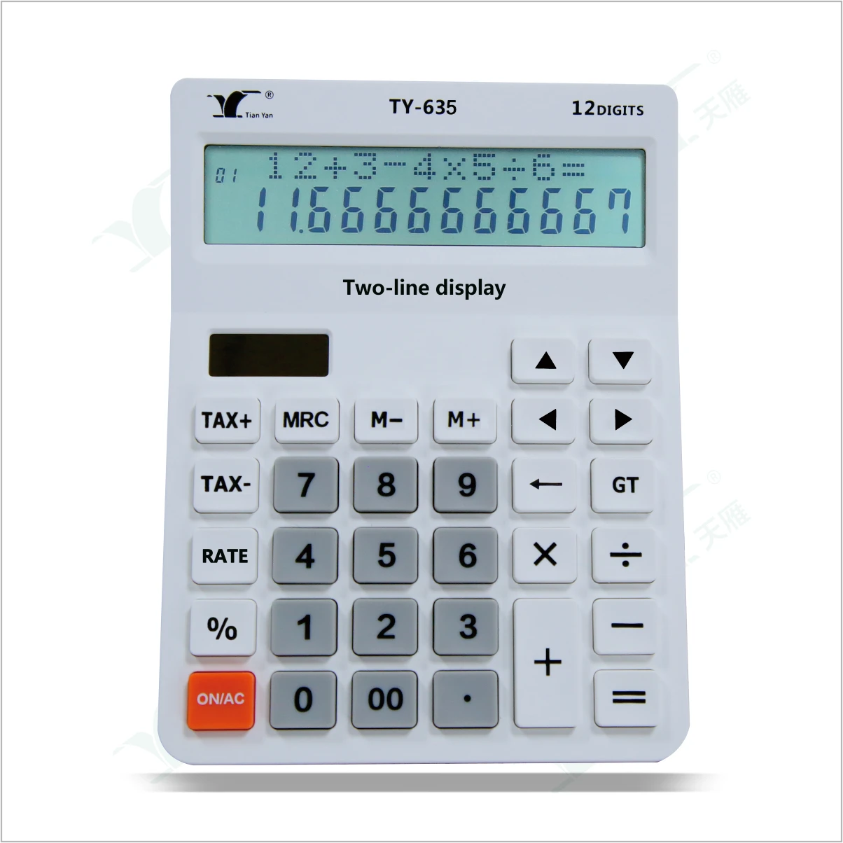 Налоговая функция настольного калькулятора 2 линейный дисплей батареи и Солнечный двойной настольный калькулятор