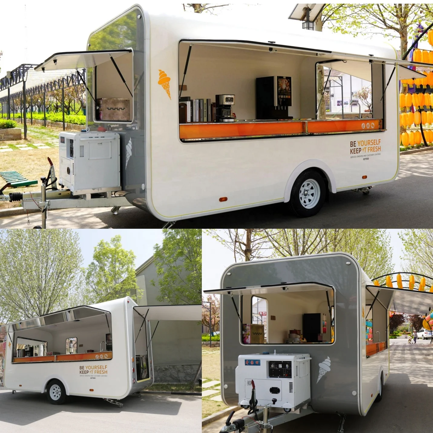 2024 NEW Mobile Food Cart Explosion Small Self-service Bakery Street Truck Trailer