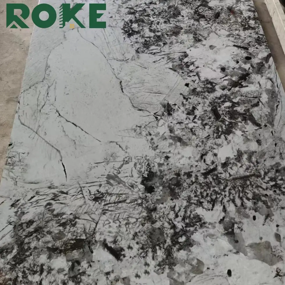 ROKE Factory Selling OEM China Factory Size Factory Luxury Waterproof Plastic Wall Panel UV Marble Boards PVC Wall Panel