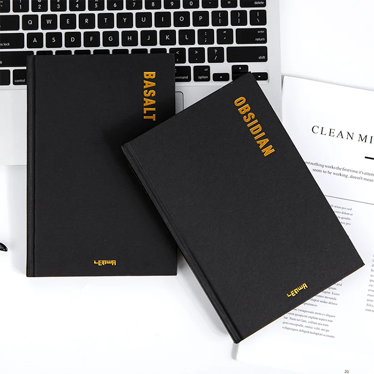 custom eco friendly hard cover black pages diary book libretas journal notebooks printing
