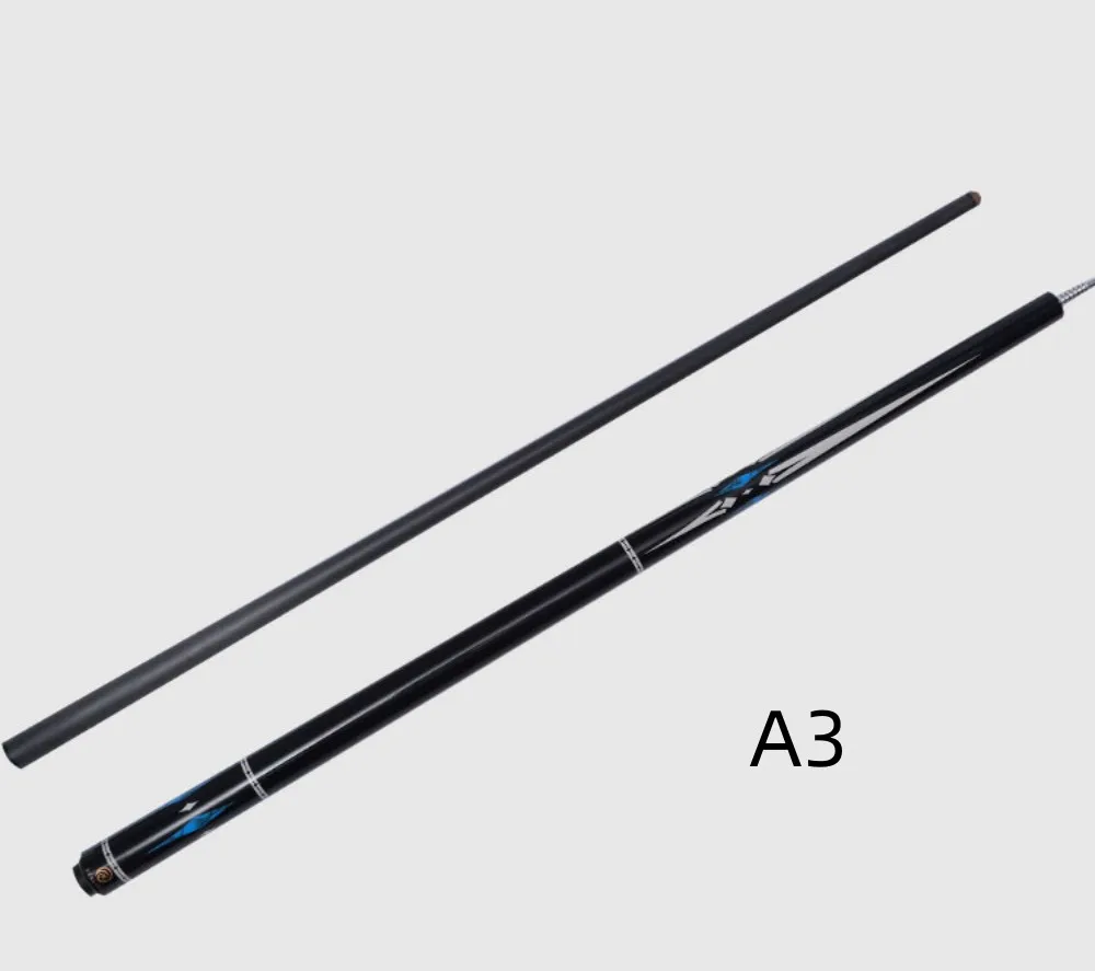 Бильярдный Кий из углеродного волокна с черной технологией, бильярдный кий с хвостовиком 1/2, бильярдный кий с разрезом OD 12,4 мм, центральный шарнирный бильярдный кий 18,5 унции