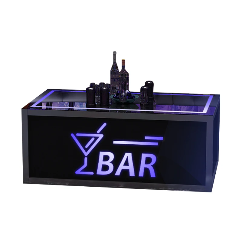 Yellow Color Cocktail Pub Light Up Night Club Glow Led Bar Table Nightclub Tables And Chairs