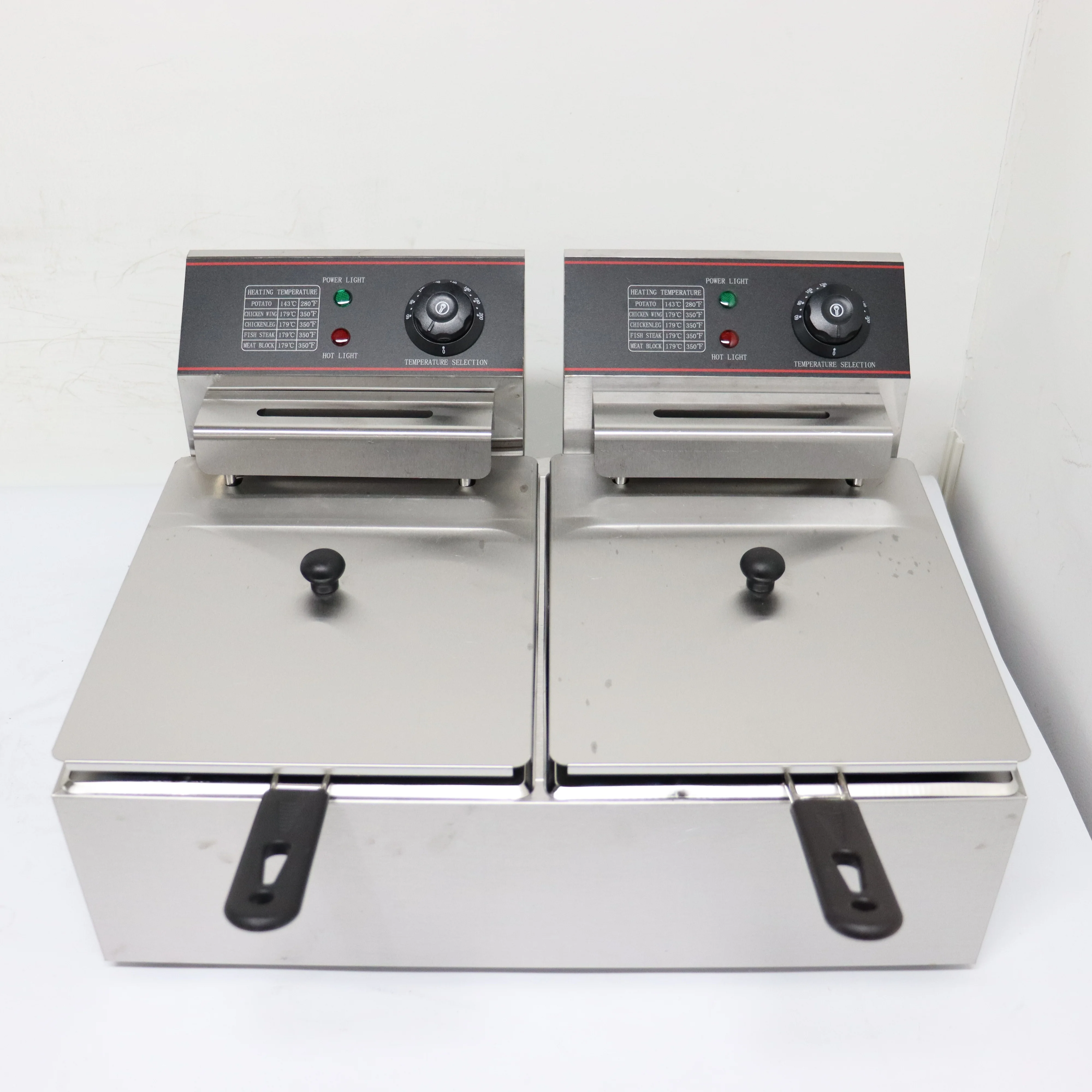Custom 12L Electric Commercial Countertop Double Basket Stainless Steel Chips Frier Deep Fryers Suitable For Restaurants&hotels