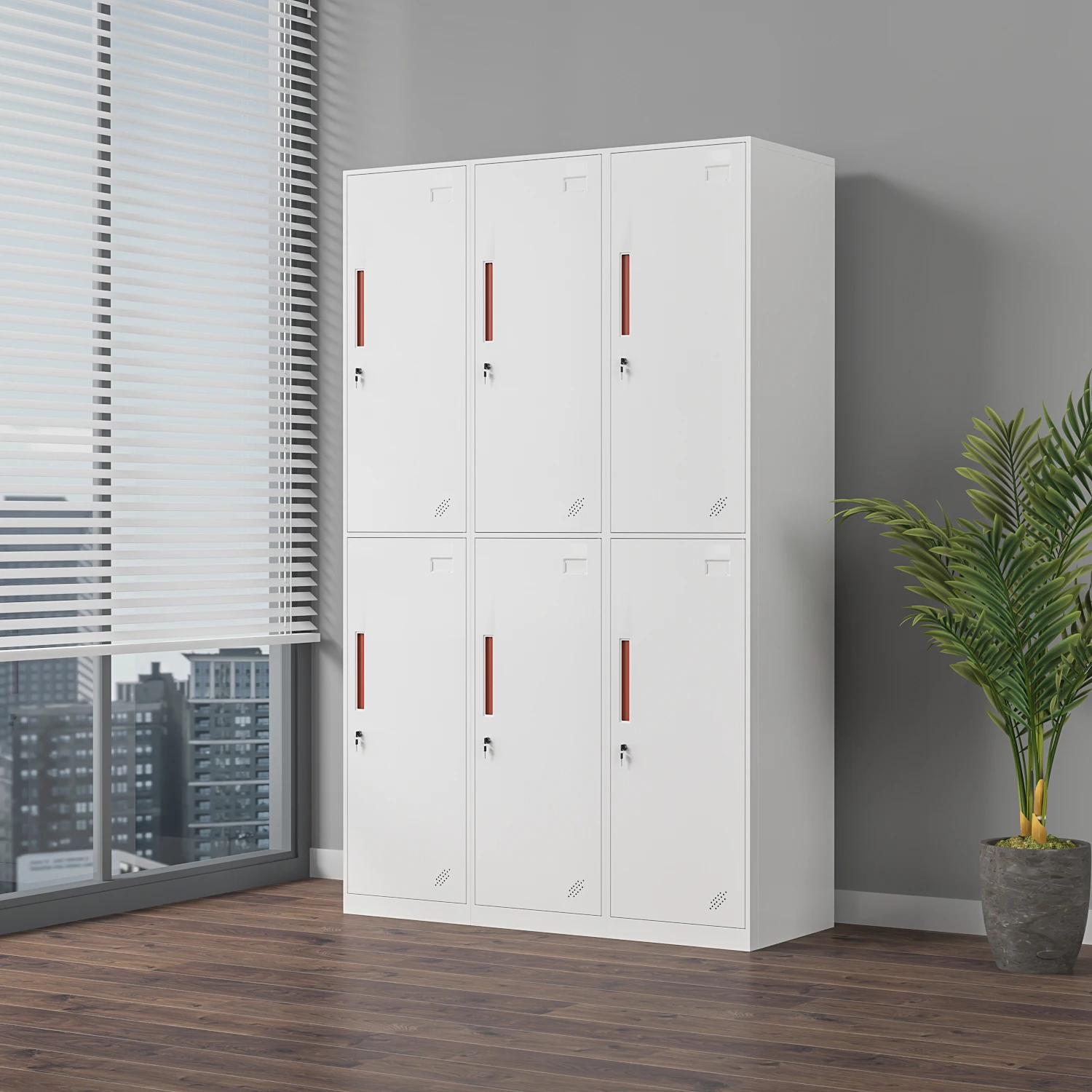 Xingyuan wholesale customized school gym changing room steel locker cabinet 6 door folding metal locker