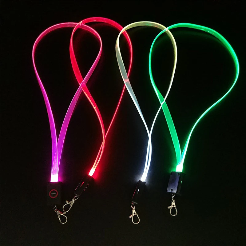 TPU LED Flashing lanyard necklace glowing lanyards flashing LED lights