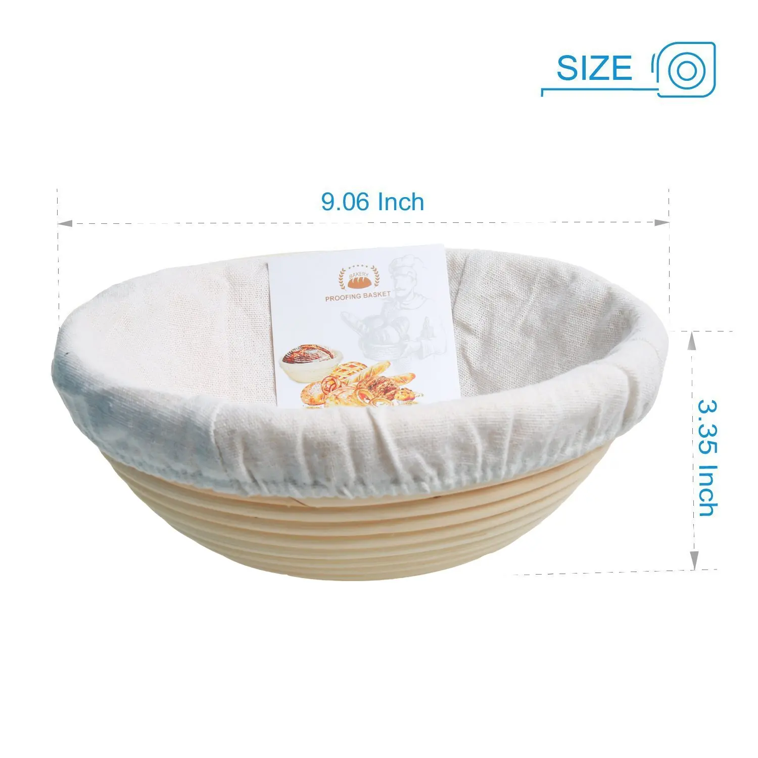 9 Inch Proofing Basket Bread Proofing Basket  Bread Lame Dough Scraper Linen Liner Cloth Sourdough Bread Baket