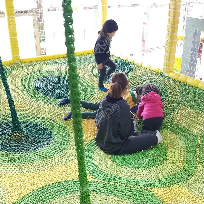 
ROPECUBE rainbow rope nets playground children climbing rope net indoor play park indoor trampoline park 