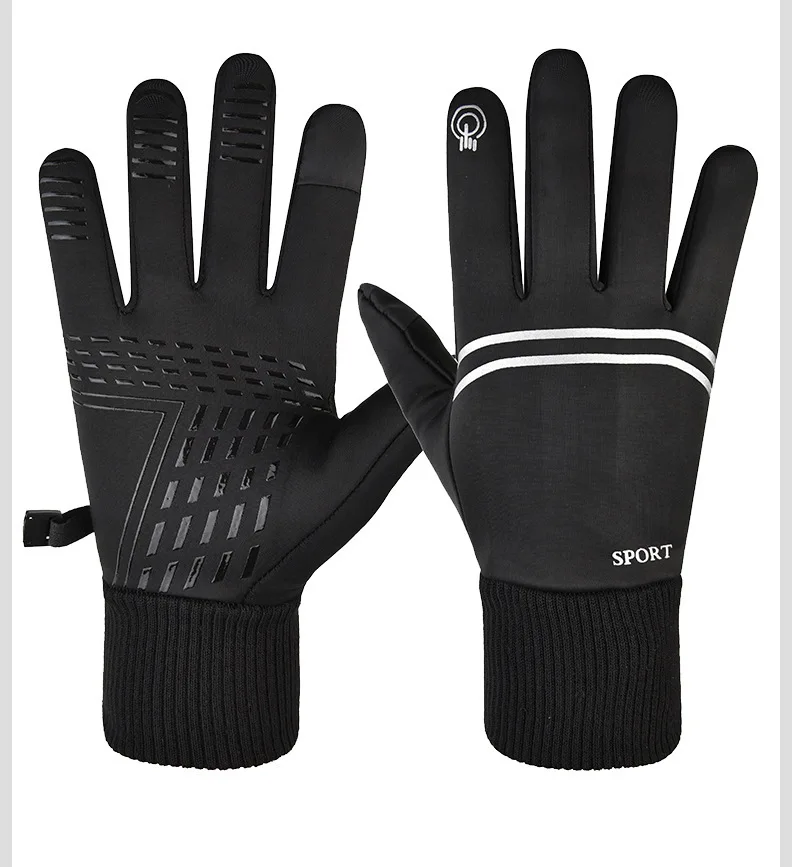 Custom Design Winter Cycling Racing Gloves Water Resistant Thermal Running Driving Hiking Windproof Screen Touch Cycling Glove