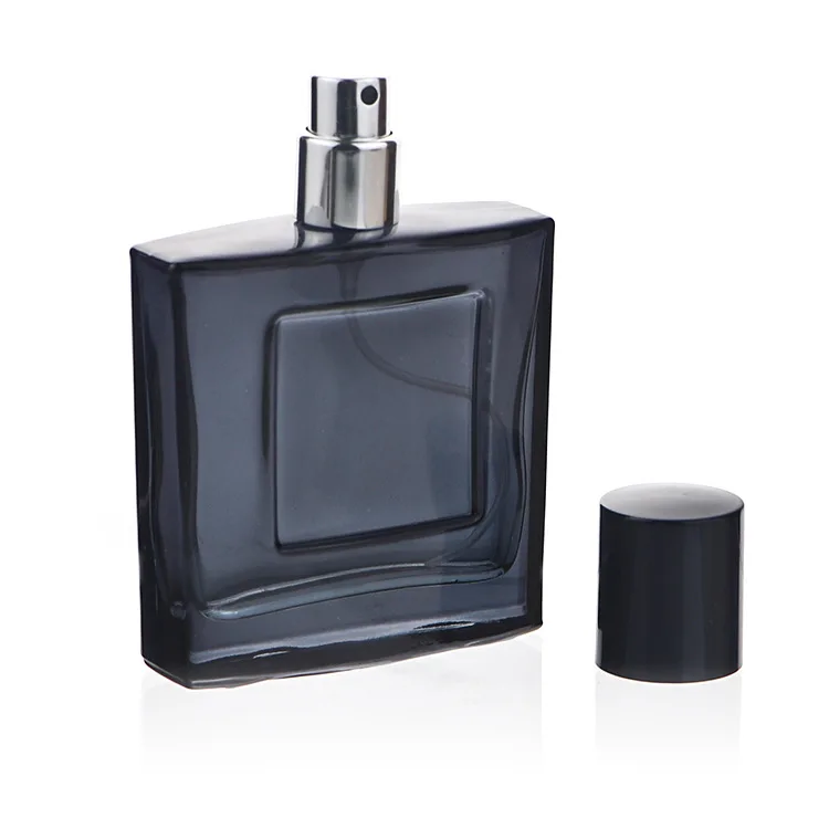 Free sample designer 50ml 50 ml vintage empty gray clear color square perfume glass bottles for turkey