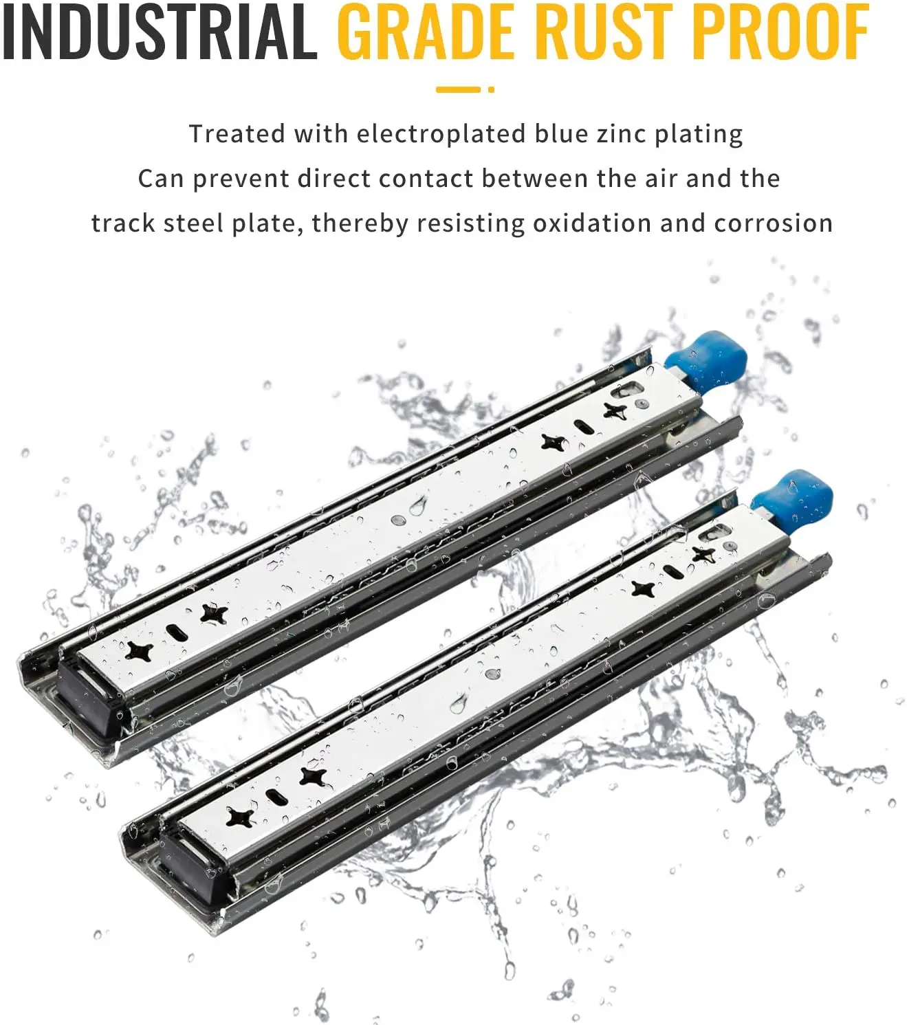 Heavy Duty 250 lbs Load Steel Full Extension Ball Bearing Drawer Slides with Lock Rails Runners Locking Side Mount