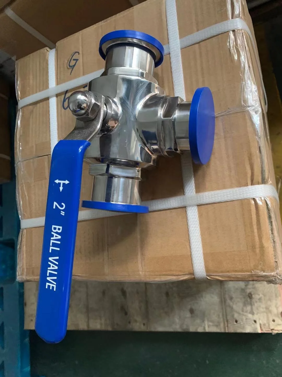Stainless Steel  L Type DIN Series Sanitary Tri Clamp 3-Way ball Valve