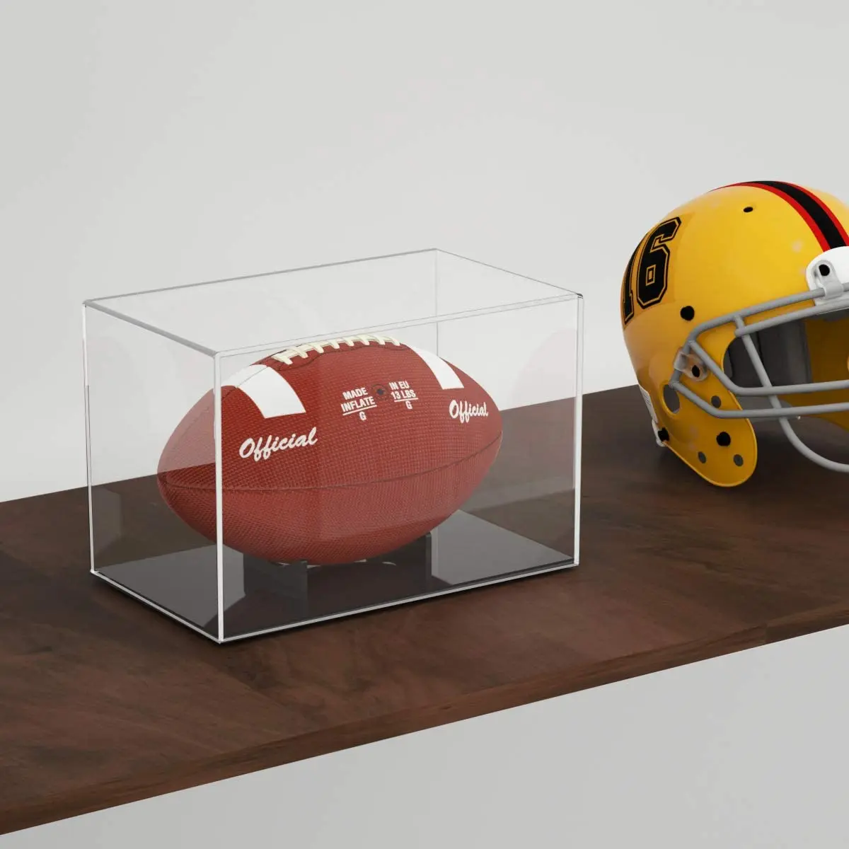 Spring Sign clear rugby football display box acrylic America football display showcase