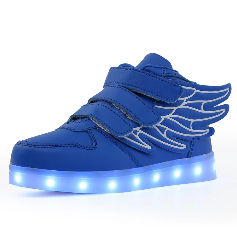 2022  Four Seasons colorful luminous boys and girls LED rechargeable luminous flashing light non-slip warm wings