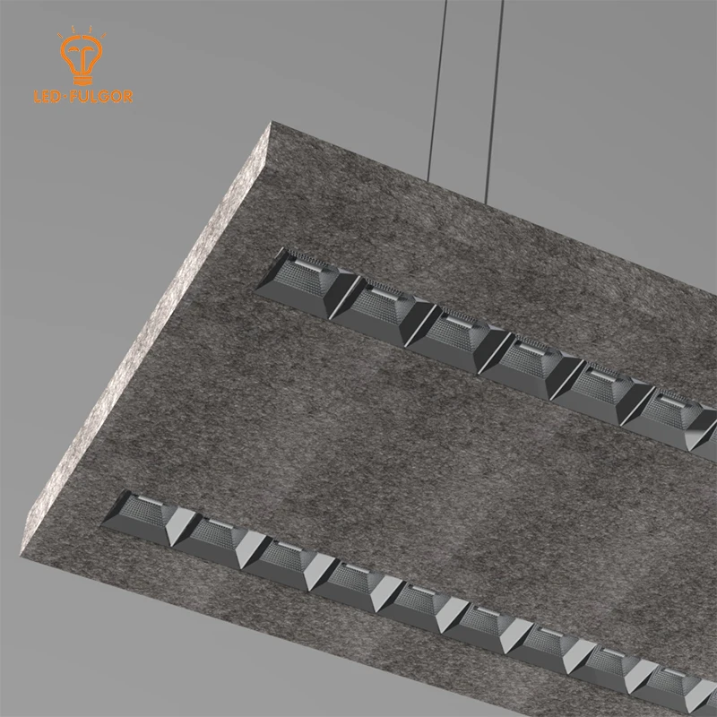 Good sound absorbing PET felt NRC 0.85 office CRI 90 illumination pendant Acoustic led light