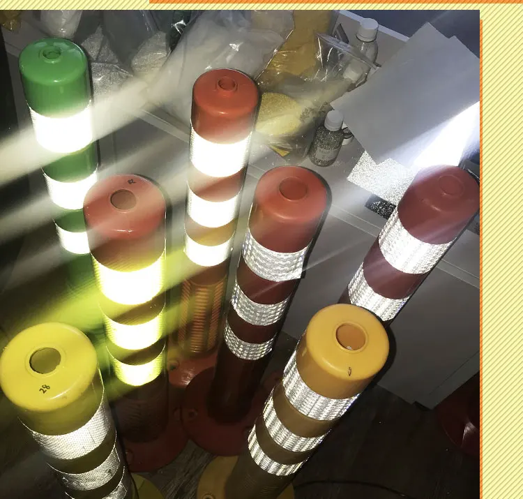 Road safety delineators H75cm TPU flexible bollard delineator traffic post warning spring post