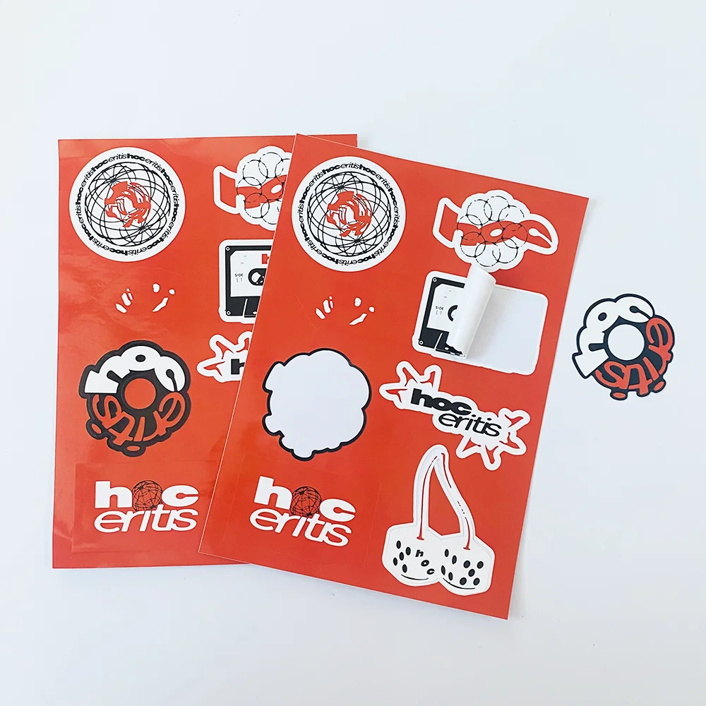 Waterproof Self Adhesive Sticker Custom Die Cut Vinyl Logo Sticker Sheets