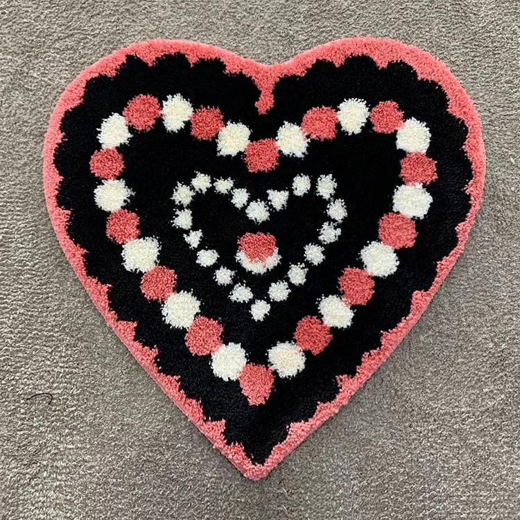 Bathroom Carpet Set Pink Heart Mat Indoor Rug Custom Bathmat Bath Mats Microfiber Shape Mats