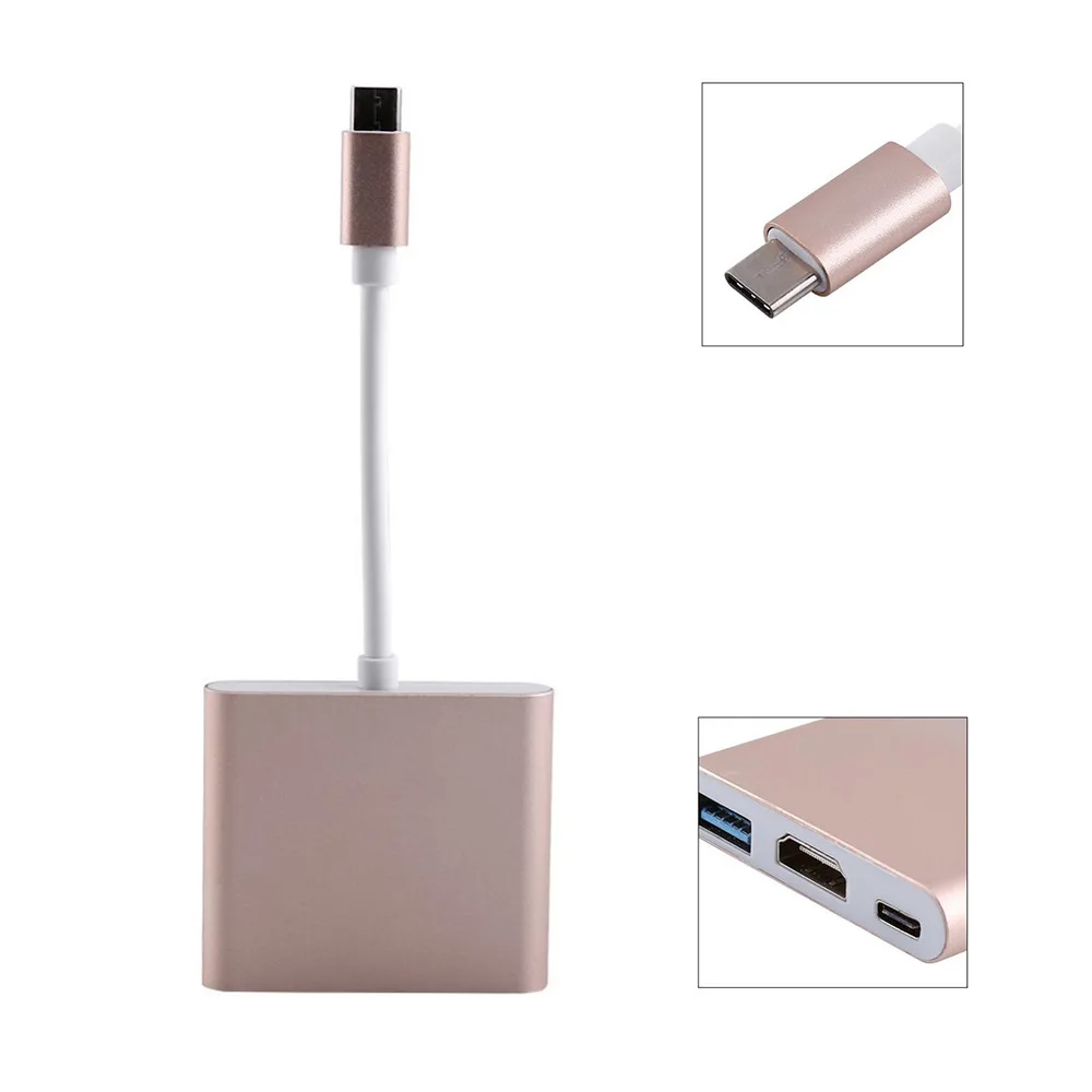  Адаптер 3 в 1 из алюминиевого сплава для зарядки HDTV PD Usb C Hub Macbook Pro 2016-2019 с