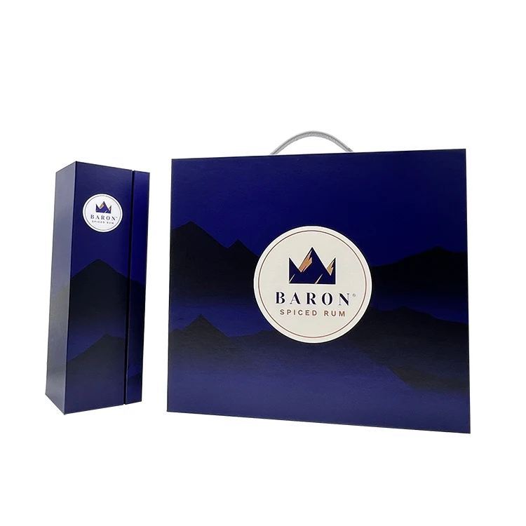 Customized logo wine gift box, magnetic closure luxury gift box with EVA insert