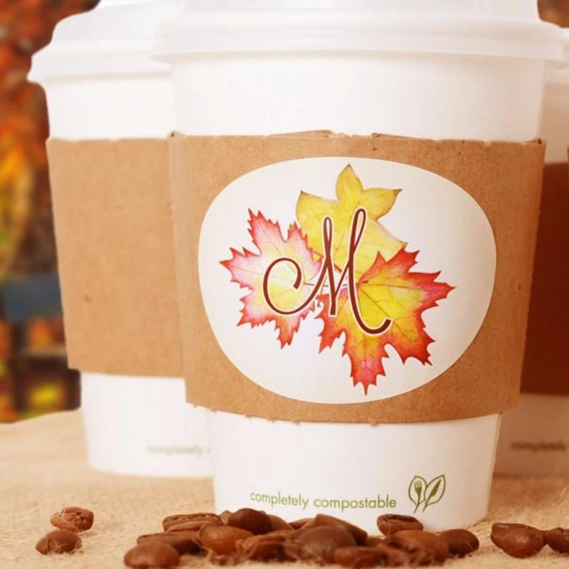 Factory custom printing paper sticker label for coffee cup