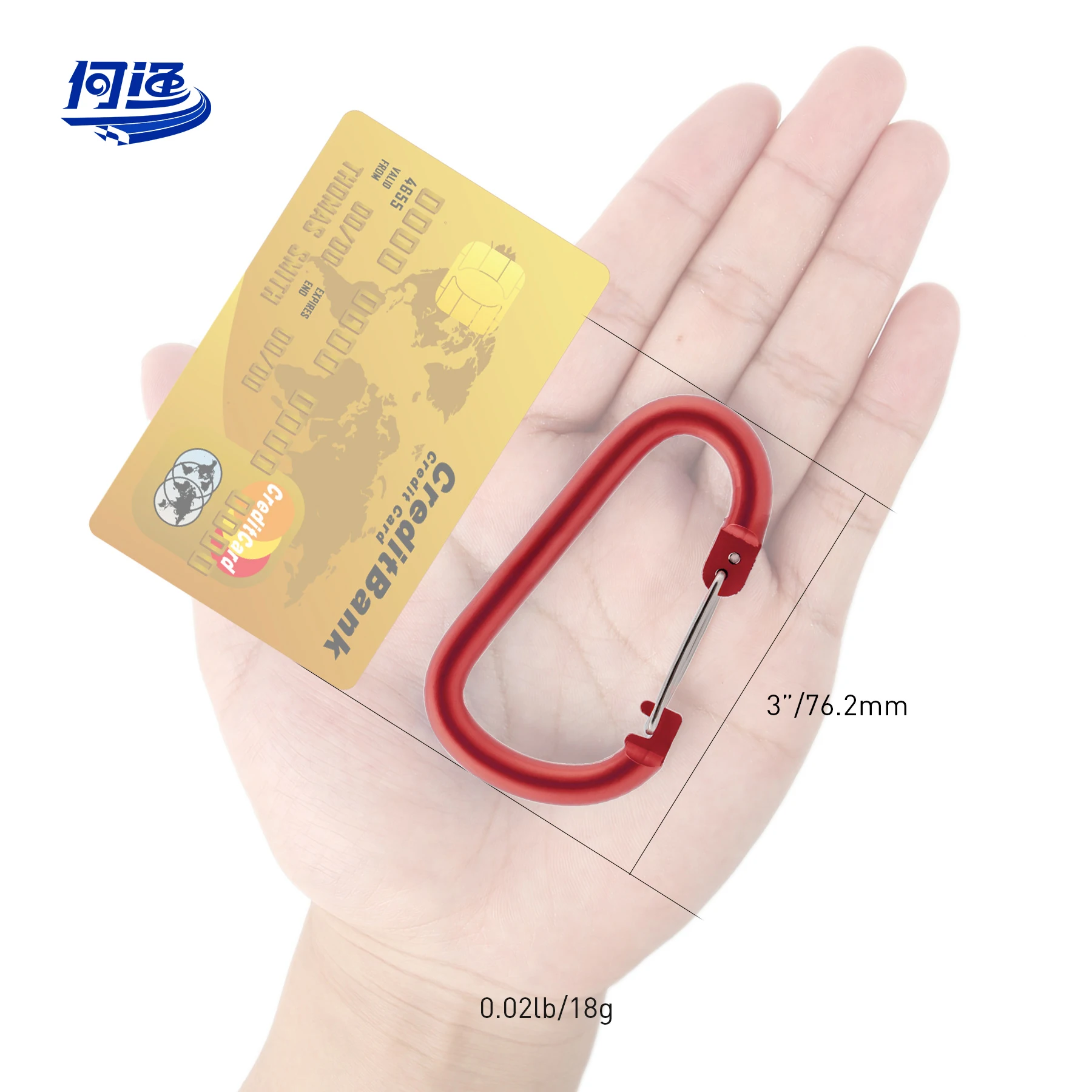 Heavy Duty Aluminum 3inches Carabiner Snap D Shape Karabiner Ring Tactical Hook Clip CC3 Carabiner Keychain For Outdoor