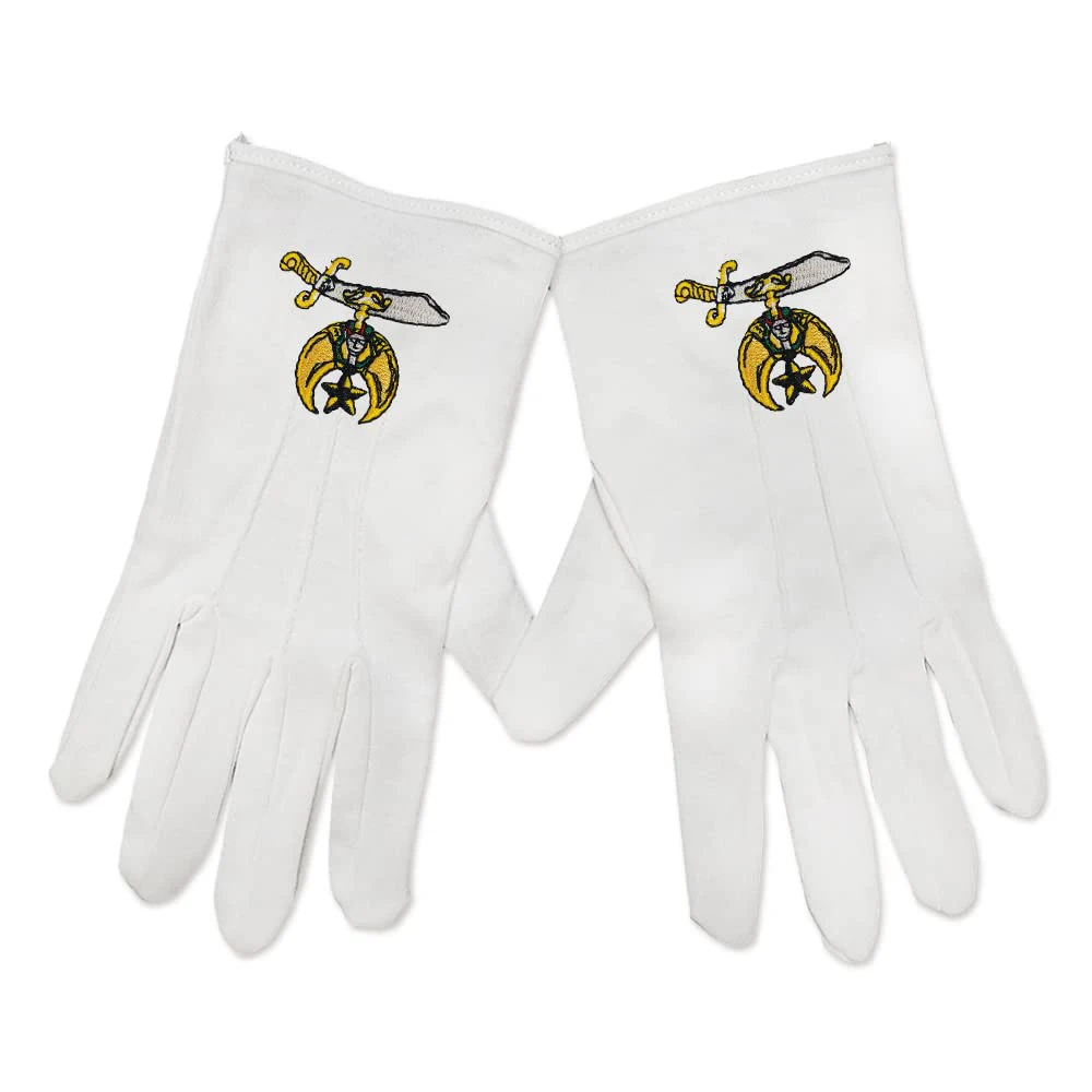 High Freemason Regalia 100% Cotton White Masonic Glove with Custom Patch | OEM as Per Demand Masonic Gloves