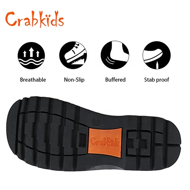 Crabkids High-Quality Durable Black Pure Leather Dress School Shoes for Boys