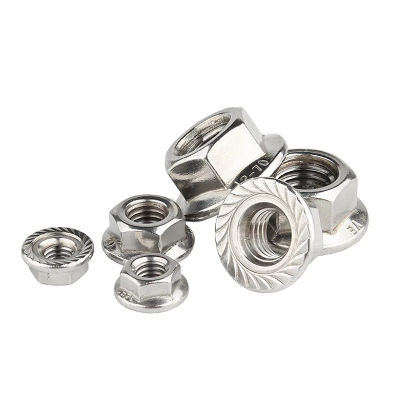 Wholesale Metric Stainless Steel Metal Zinc Plated  Lock Nut Din6923 Hex Flange Nuts for Screws Bolts