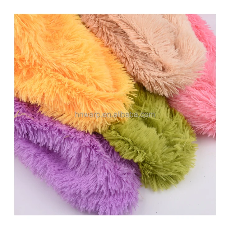 100% полиэстер длинные волосы из искусственного меха 40 мм PV плюшевая ткань для игрушек/подушки/одеяла