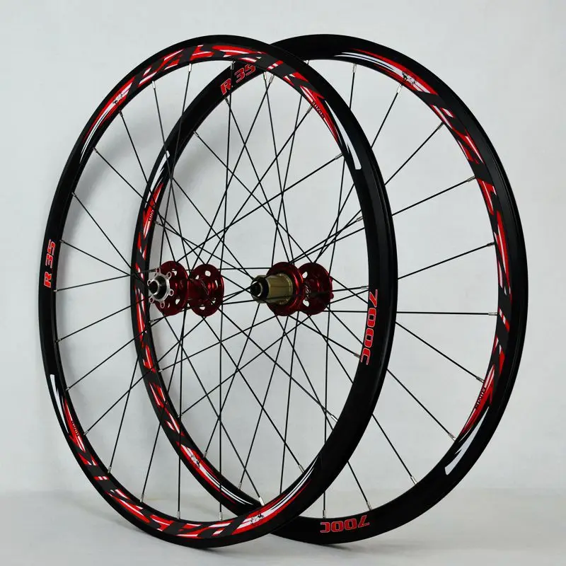 Light Weight Disc Brake Road Bicycle Wheels 700C Fixed Gear Bike Aluminium Alloy Wheelset