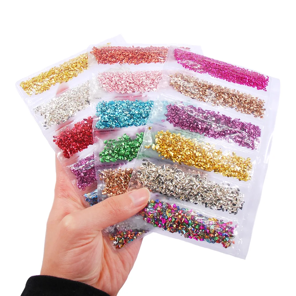 Hot Diy Natural Crushed Stones Nail Art Rhinestones Manicure Jewelry Artificial Crystal Irregular Nail Glass Gravel Rhinestones