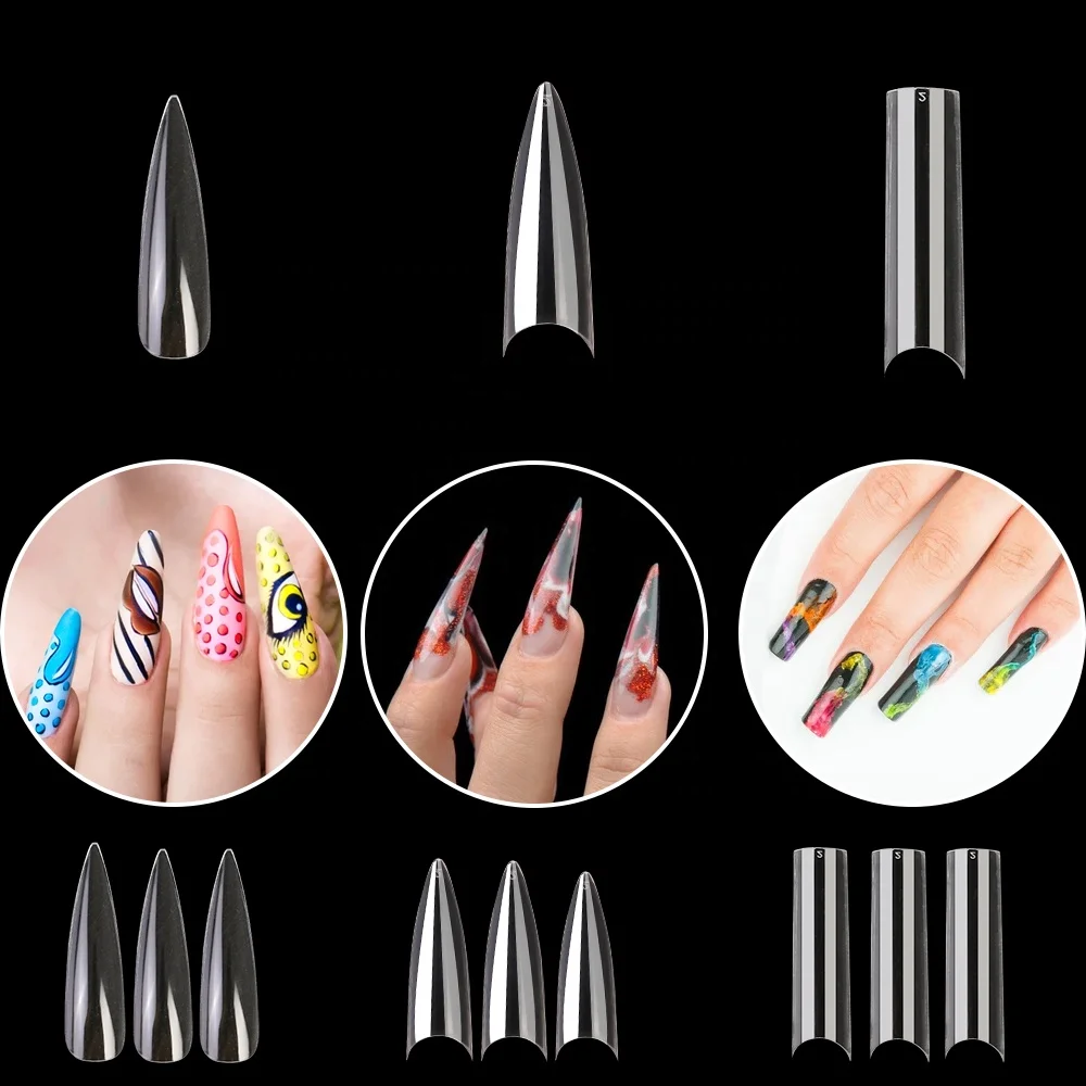 Gelsky Wholesale 100 Pcs Nail Tips False Gel Nails Private Label Nail Tips