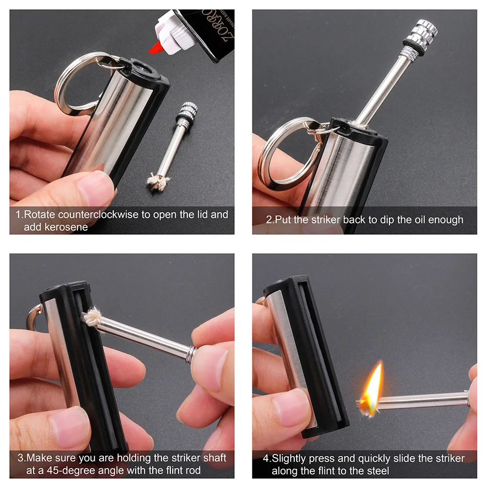 Bengku Factory Direct Good Quality Outdoor Metal Matches Bow Kerosene Lighter