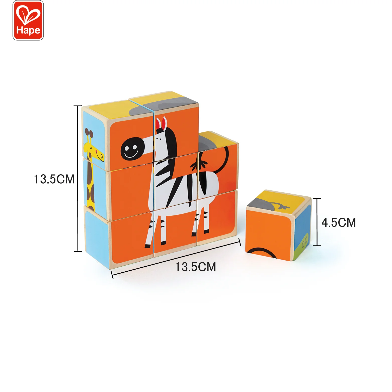 Colorful Jungle Adventure Kids Building Block Puzzle With Zoo Animal Design