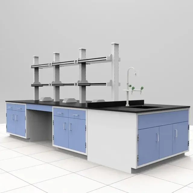 CARTMAY Verified Lab Furniture Granite Marble Peninsular Laboratory Sink Tables School Electrical Lab Benches With Power Supply
