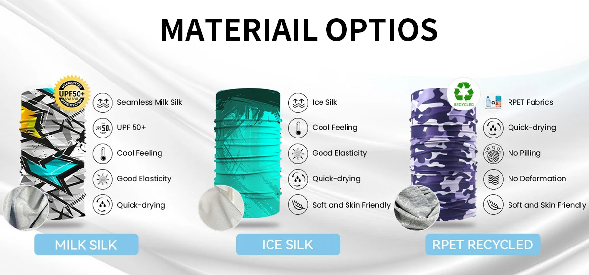 2024Custom made  100% polyester  25*50 Fashion   seamless multifunction  bandanas