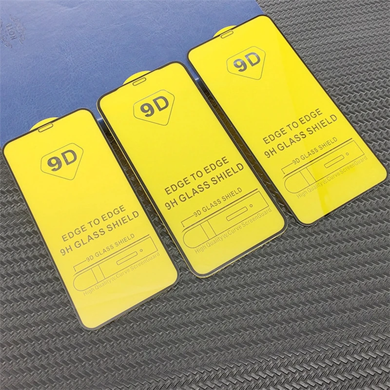 Wholesale Factory Price 9D 21D Tempered Glass Full Glue Screen Protector For iPhone 13 12 11 XS