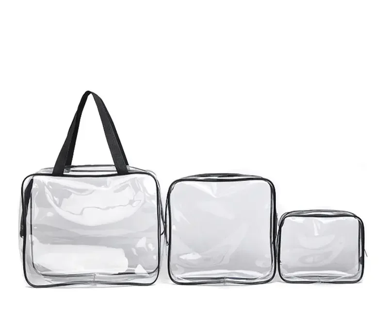 Customized travel transparent pvc toilet cosmetic bag clear make up pouch for women