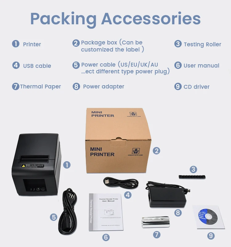 Shenzhen Factory Cheap 58mm 80mm wifi thermal printer price for pos system