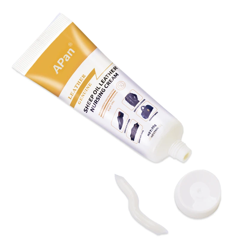 Black shoe polish cream with mink oil Brazilian carnauba wax paraffin  lanolin round sealed jar brown neutral white leather care