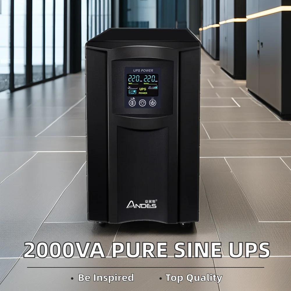 UPS 2000VA Interactive Pure Sine Wave Generator Standby Uninterruptible Power Supply Unit Single Phase AC Application Home Use