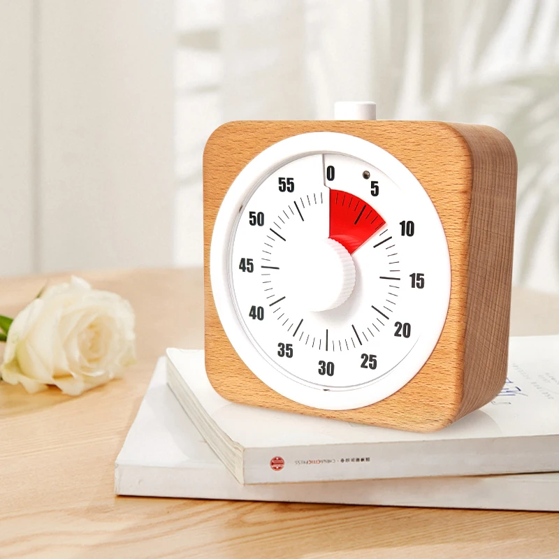 EMAF 60 Minute Wood Count Down Digital Timer Visual Study Time Countdown Classroom Cooking Kitchen Timers for Kids Teacher